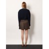 Cover fabric pleated mini skirt