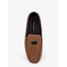 Suede loafer with leather inserts