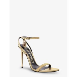 Laminated leather sandals with iconic padlock