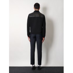 Leather and wool jacket