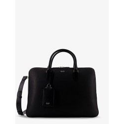 Hammered leather working bag with logo on the front