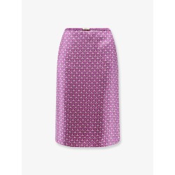 Silk skirt with Horsebit print