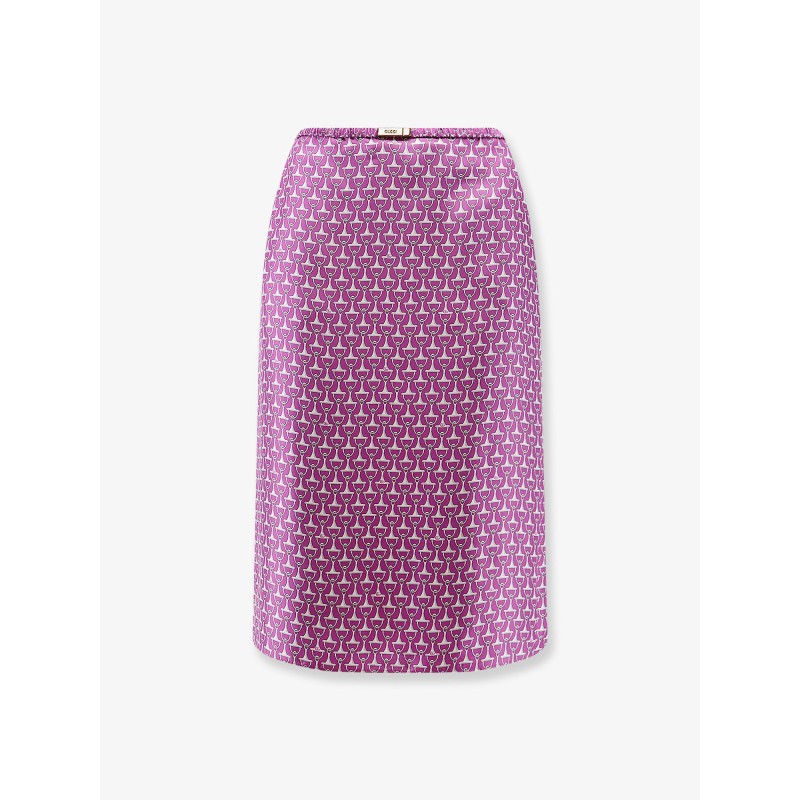 Silk skirt with Horsebit print