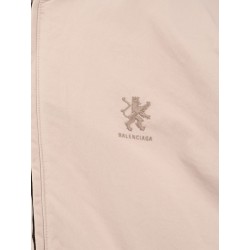 Cotton blend jacket with embroidered logo on the front