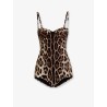 One-piece swimsuit with animal print