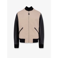 Cotton Jacket with leather sleeves