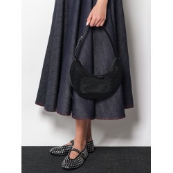 Leather ballet flats with rhinestones