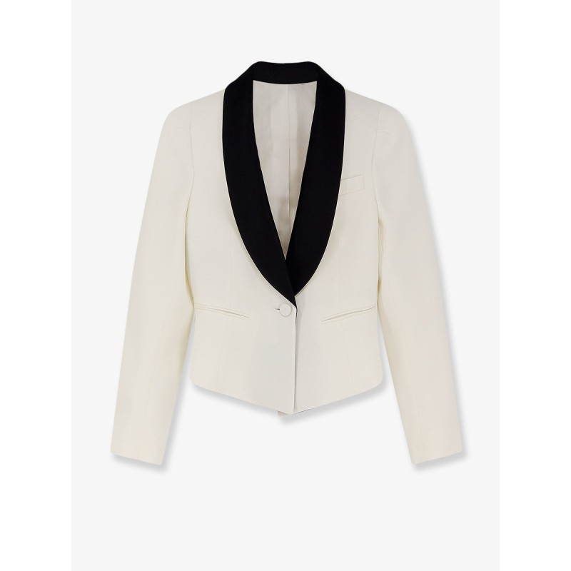 Wool blazer with satin lapel