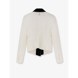 Wool blazer with satin lapel