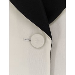 Wool blazer with satin lapel