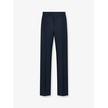 Wool and mohair trousers with satin details