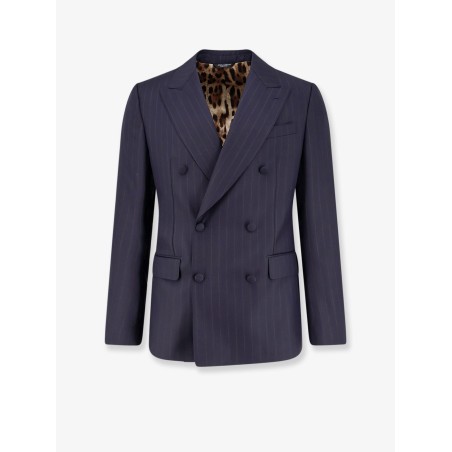 Sicilia virgin wool blazer with pinstripe motif