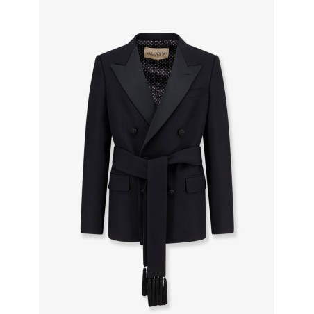 Virgin wool blazer with belt