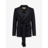 Virgin wool blazer with belt