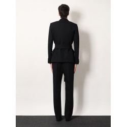 Virgin wool blazer with belt