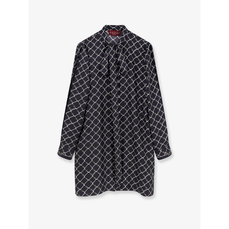 Short silk twill dress