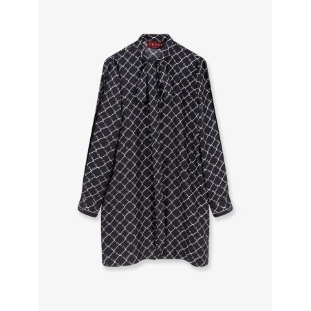 Short silk twill dress