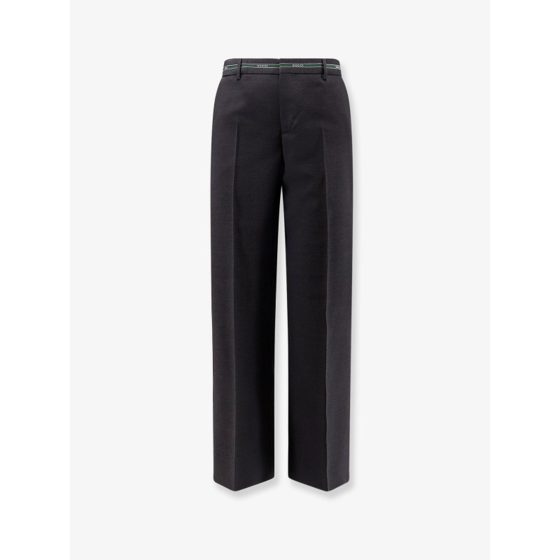 Wool trousers with Gucci detail