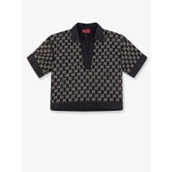 Lightweight lamé wool tweed top