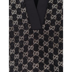 Lightweight lamé wool tweed top