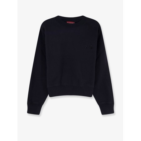 Cotton sweatshirt with beaded Horsebit detail