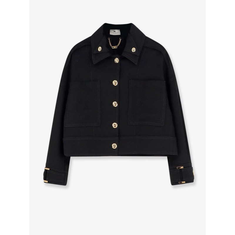 Cropped viscose jacket