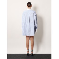 Oversize striped cotton shirt