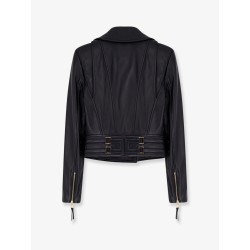 Cropped leather jacket