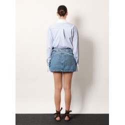 Denim skirt with belt