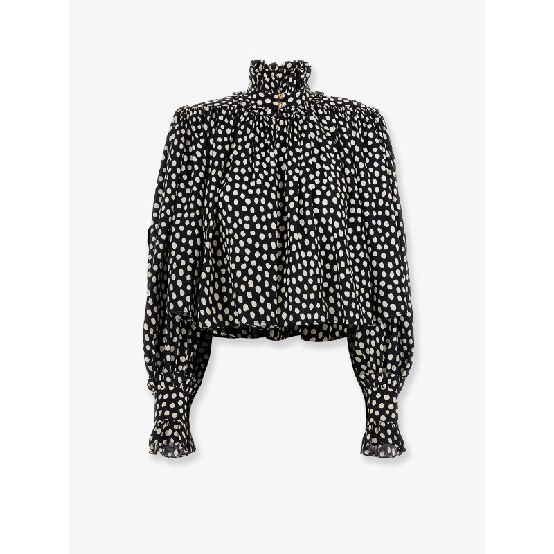 Polka-dots silk shirt