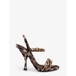 Satin sandals with animal print
