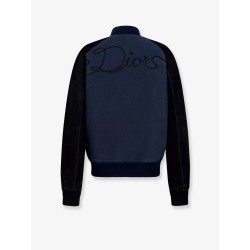 Dior Ribbon College cotton and suede bomber