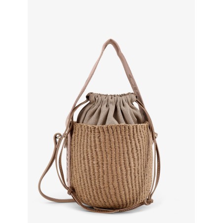 Woody raffia bucket bag