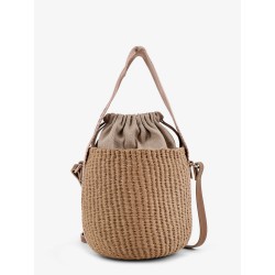 Woody raffia bucket bag
