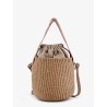 Woody raffia bucket bag