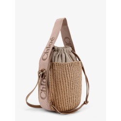 Woody raffia bucket bag