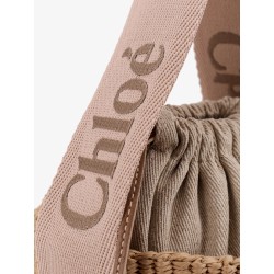 Woody raffia bucket bag