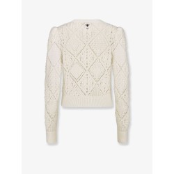 Perforated cotton sweater