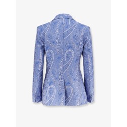 Silk blend single-breasted blazer