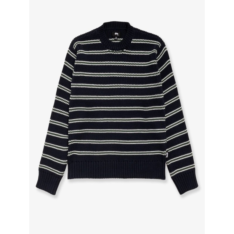 Stripe Crew cotton blend sweater