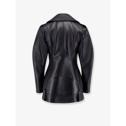 Waisted leather jacket