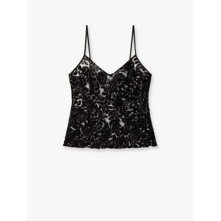 Tulle top with sequins embroidery