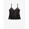 Tulle top with sequins embroidery