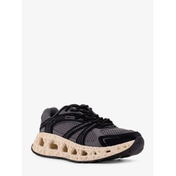 Mesh sneakers with suede inserts