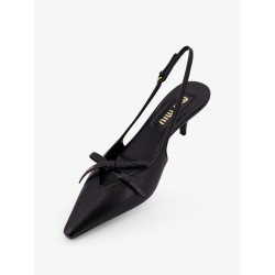 Leather décolleté with logo bow detail