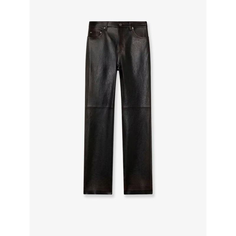 Peg leather trousers