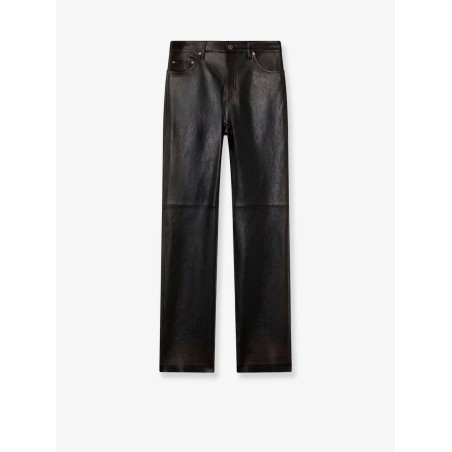 Peg leather trousers
