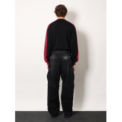 Cargo black denim trousers
