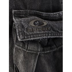 Cargo black denim trousers