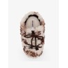 Low faux fur sandals